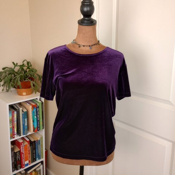 90s Deep Purple Whimsygoth Stevie Nicks Velvet Top Impressions Buffy - Picture 1 of 5